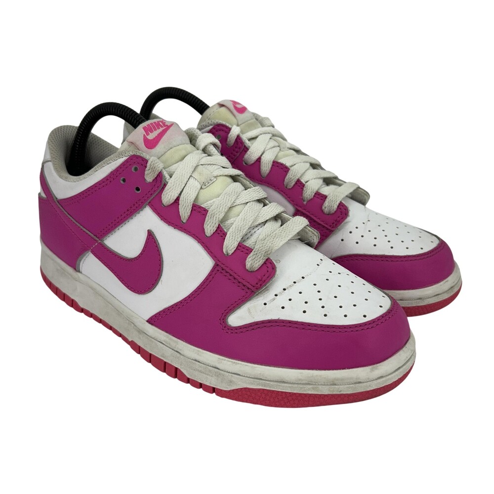 Nike Dunk Low Shoes Youth Size 7Y Pink Laser Fusion Leather Sneakers FB9109-102